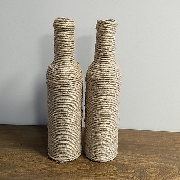 Pair of twine wrapped bottles